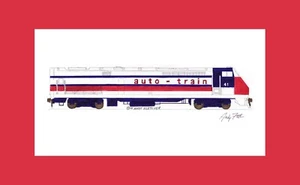 Auto-tren P42DC 11"x17" Renderizado Mate Impresión por Andy Fletcher Firmado - Imagen 1 de 1