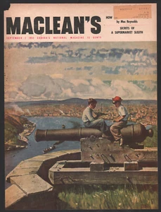 1952 Canadian Maclean’s magazine cover St. John’s NL Franklin Arbuckle art - Picture 1 of 1