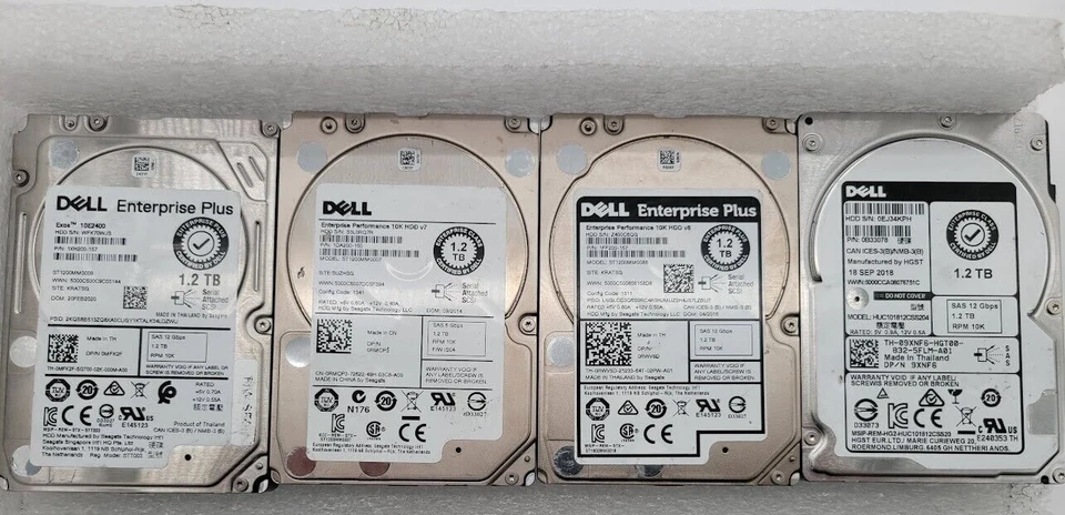 Lote DE 4Dell 1.2TB consultar la descripción para el modelo SAS2.5" Servidor Disco Duro Foto 1 de 4