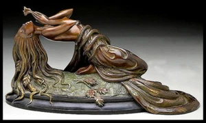 ERTE Signed BRONZE Sculpture PERFUME Original Romain de Tirtoff Art Antique RARE - Picture 1 of 3