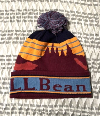 L. L. Bean Katahdin Pom графический шляпа углерода темно-синий/бордовый новый с Ярлыками - Изображение 1 из 2