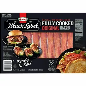 Hormel Black Label Fully Cooked Bacon 72 slices - pack of 1 - Picture 1 of 3