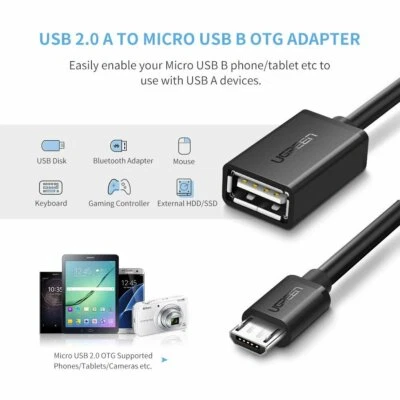 Micro USB to USB Female OTG Adapter Cable for Samsung HTC Smartphone Tablet - Image 1 of 4