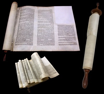 Ancient Torah Bible Scroll Complete Book of Numbers 150-200 years old Germany - Image 1 of 4