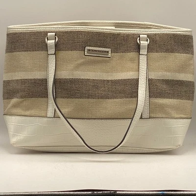 Dana Buchman Shoulder Tote Bag Striped/White - Image 1 of 4