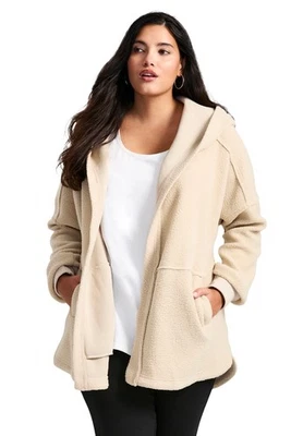 Avenue Women's Plus Size Weekender Hooded Fleece Jacket - Image 1 of 4