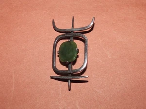 MODERNIST MCM JADE STERLING SIGNIERT ANSTECKNADEL BROSCHE ANHÄNGER HANDARBEIT 12,3g - Bild 1 von 5