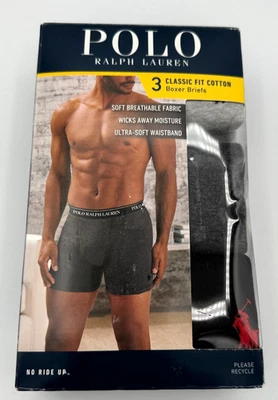 Roupa íntima masculina Polo Ralph Lauren tamanho grande pacote com 3 ajuste clássico - Imagem 1 de 4