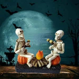 Creative Pumpkin Skull Figurine Halloween Skeleton Decoration Office Display - Picture 1 of 9