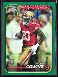 2024 Topps Chrome Teal Refractor Jacob Cowing RC 91/250 San Francisco 49ers - Picture 1 of 2