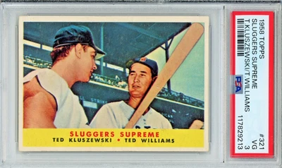 1958 Topps Sluggers Supreme baseball card, graded VG 3, #321 in the set HOF - Image 1 of 3
