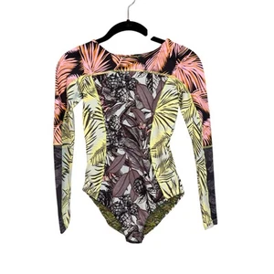 Maaji Punta Bay Surfer One Piece Swimwear Womens 14 Floral Surfsuit Cut Hawaiian - Picture 1 of 7