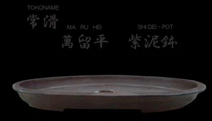 Japanische Bonsaischale TOKONAME SHIDEI unglasiert ovale Form über extra groß B62,5cm - Bild 1 von 7