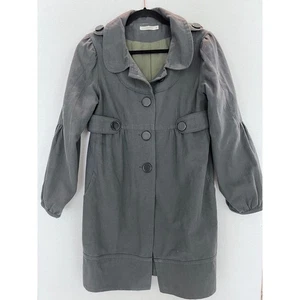 Chaqueta Anthropologie Hazel Gris Columpio Mediana Cuello Peter Pan Manga Globo - Imagen 1 de 12