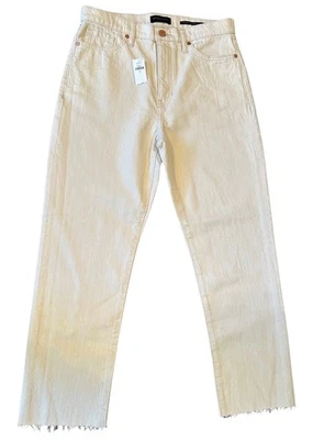 NUEVO Pantalones de mezclilla rectos de tiro alto Banana Republic 30 dobladillo deshilachado crudo nuevos con etiquetas Foto 1 de 4