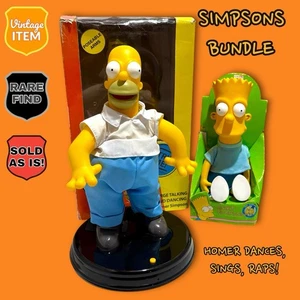 Vintage The Simpsons GEMMY Talking & Dancing HOMER SIMPSON & DanDee BART Plush. - Picture 1 of 10