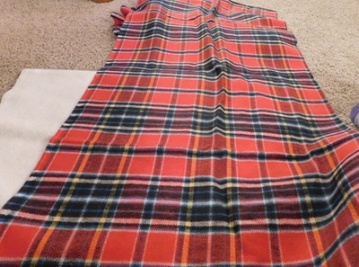 25-1291 3 yardas 50" mezcla de lana tartán rojo multicolor material de tela de costura a cuadros Foto 1 de 4