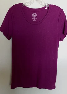So Perfect Tee cotton blend solid purple s/s T-shirt Size L - Picture 1 of 4