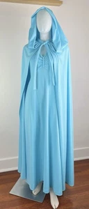 VTG 70s Hooded Cloak Empire Waist Prom Dress SZ 10 - Picture 1 of 15