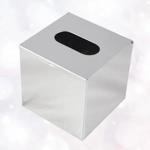 1Pz Scatole Porta Fazzoletti 13cm Acciaio Inox Copri Scrivania Porta Tovaglioli da Parete - Foto 1 di 12