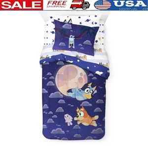 Bluey Twin Bed Set 5 Piece Comforter Sham Sheets Pillowcase Reversible Comforter - Picture 1 of 8