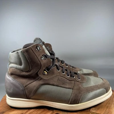 Salvatore Ferragamo World Hombres Cuero Marrón Zapatillas Altas Zapatos Talla 8.5 Foto 1 de 4