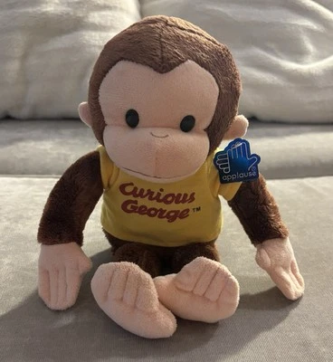 VTG Curious George Plush Monkey Stuffed Yellow Shirt With Original Tag - Image 1 of 4