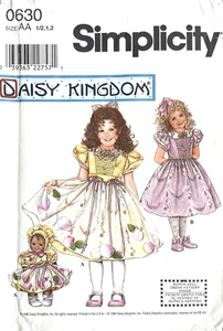Daisy Kingdom Simplicity Toddlers',Doll Dress,Apron Pattern 0630 Size 1/2-2 UNC - Picture 1 of 2