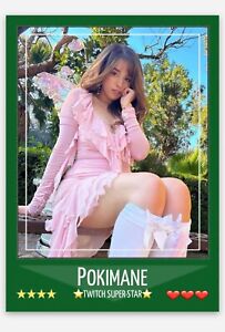 Pokimane sexy Twitch streamer · YouTuber custom made retro style card