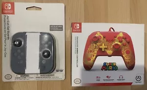 Super Mario Enhanced Wired Controller + Joy Con Gel Guards - Picture 1 of 2