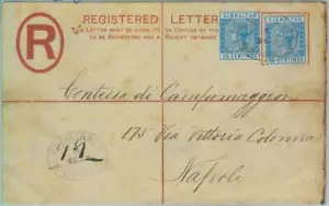 89173 - POSTGESCHICHTE - GIBRALTAR - REGISTRIERTE BRIEFPAPIERABDECKUNG nach ITALIEN 1891 - Bild 1 von 1