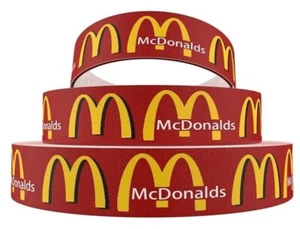 1 " or 1.5" (5 YD cuts) Mc Donalds Grosgrain Ribbon Drink Beverage McDonald's - Picture 1 of 2