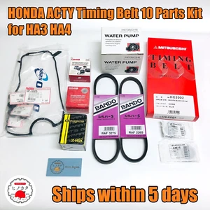 HONDA ACTY Timing Belt 10 Parts Kit for HA3 HA4 Water Pump Gasket Alt Belt - Picture 1 of 15