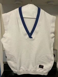 Greg Norman Golfweste mit V-Ausschnitt L weiß/blauer Besatz - Bild 1 von 4