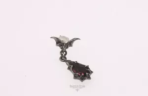 DISCONTINUED Alchemy Gothic Morticia Single Earring E210 Goth Bat Purple Gift - Picture 1 of 2