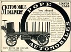 1904 Original Early Pope-Waverly Electric Truck Ad. + "Win A Winton" Ad Bonus