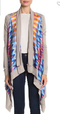 Vertigo Satin Panel High / Low Cardigan Multicolor Size M butonless ropa mujer 