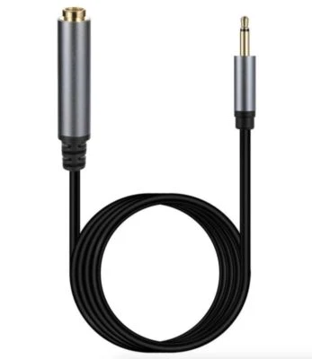 3.5mm 1/8" to 6.35mm 1/4" Extension Mono Channel Cable | Male to Female | 0.3m - Image 1 of 4