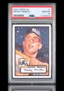 2007 topps #7 mickey mantle rc; 1952 starry night rookie PSA 10 ☆ GEM MINT