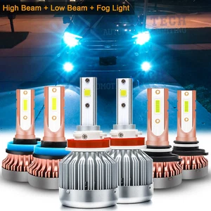 For Honda Pilot 2006-2017 2018 LED Headlight & Fog Light Bulb Kit Ice Blue 8000K - Picture 1 of 12