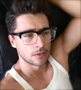 Designer Ford Style Clear Lenses Club master Half Frame Women Men Eyeglasses - Picture 1 of 9