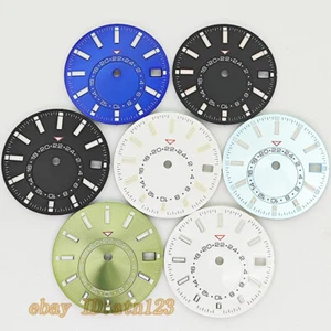 28.5mm Watch Dial Green Luminous Fit NH34 NH35 Movement Fit 3/3.8 O'clock Crown - Picture 1 of 13