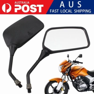 A Pair Chrome Motorcycle Rearview Mirrors 10mm Scooter ATV Bike Side Mirror AU - image 1 of 4