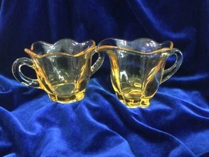 Vintage Duncan & Miller Yellow Canterbury? Creamer & Sugar Set - Picture 1 of 5