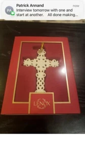 Lenox 2023 Snow Fantasiea Cross Ornament Brand New In Box! Off White Porcelain! - Picture 1 of 5