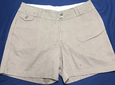 Columbia Cotton Shorts Eyelet Embroidered Design 32x5.5 Womens Sz 10 Hiking EUC — 第 1/4 张图片