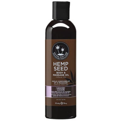 Earthly Body Hemp Seed Massage Oil 8oz Lavender - Condition & Moisturize - Image 1 of 2
