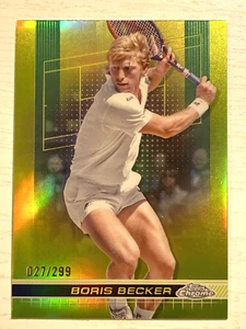 2024 Topps Cromo Tennis Verde Lime Rifrattore #27/299 Boris Becker - Foto 1 di 2