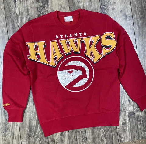 Mitchell Ness "Atlanta Hawks" Crew Neck sweatshirt Size Large NEW Cover