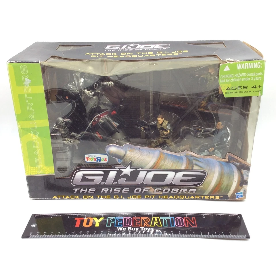 2009 Hasbro Gi Joe Rise of Cobra Attack on Pit Headquarters Playset 5 Figs